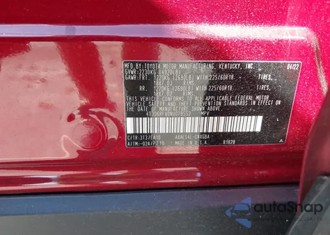 2022 Toyota Rav4 Hybrid Limited из США, поврежденный, VIN 4T3D6RFV0NU079552